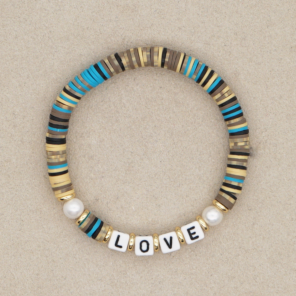 Wholesale Vintage Alphabet Pearl Bracelet